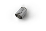 tail pipe Ø 102 mm angled, straight cut, chromed, with adjustable spherical clamp connection