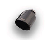 1 stainless steel tail pipe pipe Ø 102 mm angled (shorter length 145 mm), straight cut, Black Chrome, with adjustable spherical clamp connection