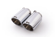 tail pipe set L/R each 1 tail pipe Ø 102 mm angled, chromed, with adjustable spherical clamp connection
