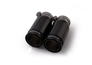 tail pipe set 2 tail pipes Ø 84 mm Street Race Black Chrome, with adjustable spherical clamp connection