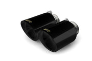 tail pipe set consisting of 4 stainless steel Black Chrome tail pipes Ø 102 mm angled cut, with adjustable spherical clamp connection