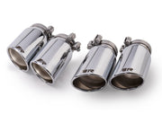 tail pipe set L/R consisting of 4 tail pipes Ø 84 mm angled/angled, chromed, with adjustable spherical clamp connection