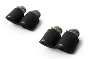 Tail pipe quad set Carbon tail pipes Ø 102 mm OD angled, Titanium internals, with adjustable spherical clamp connection
