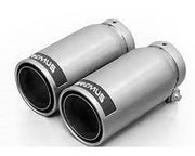 stainless steel tail pipe set L/R consisting of 4 tail pipes Ø 84 mm Street Race, straight cut, carbon insert, with adjustable spherical clamp connection