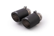 tail pipe set L/R consisting of 4 Carbon tail pipes Ø 84 mm angled, Titanium internals, with adjustable spherical clamp connection