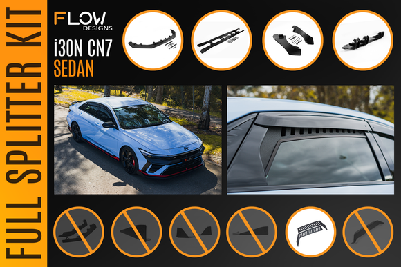 FLOW Designs  CN7 V2 i30N Sedan FL 2024 Full Lip Splitter Set - MODE Auto Concepts