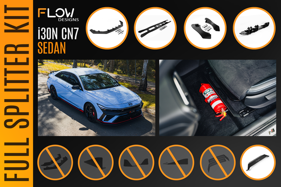 FLOW Designs  CN7 V2 i30N Sedan FL 2024 Full Lip Splitter Set - MODE Auto Concepts