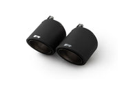 REMUS Exhaust Carbon tail pipe set of 2 Ø 102 mm angled (L=145 mm), Titanium internals, with adjustable spherical clamp connection