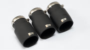 OPT GT black tail pipe set: 3 tail pipes Ø 102 mm, L=145 mm, titanium, black painted, with adjustable spherical clamp connection