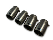 1 tail pipe Ø 102 mm angled, chromed, with adjustable spherical clamp connection
