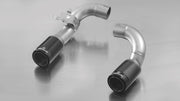 L/R tip set with integrated valve, 2x Ø 84 mm Street Race tips Black Chrome (fits without trimming the original rear skirt)