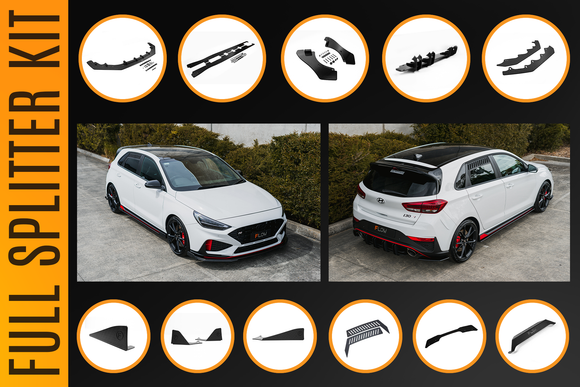 FLOW Designs  i30N Hatch PDE V6 FL2 2025 Full Lip Splitter Set - MODE Auto Concepts