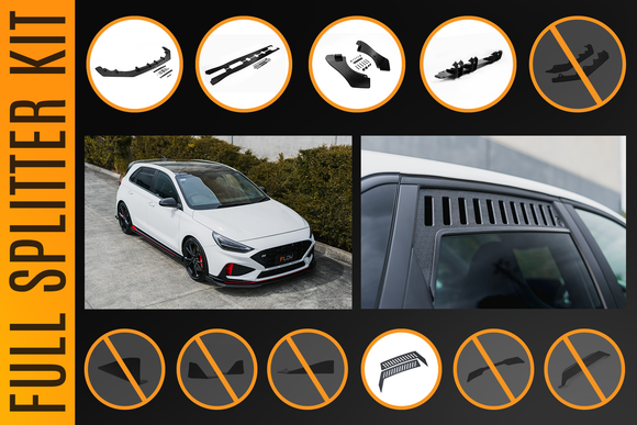 FLOW Designs  i30N Hatch PDE V6 FL2 2025 Full Lip Splitter Set - MODE Auto Concepts