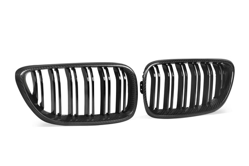 Zero Offset Pre Pregged Dry Carbon Fiber Grille (Dual Slat) for BMW 2 Series F22 F23 / M2 F87 Non Comp 14-20 - MODE Auto Concepts