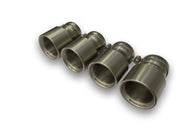Titanium tail pipe set: 4 tail pipes OPT with OnePieceTechnology Ø 100mm, L=140mm titanium brushed, 333g incl. full titanium clamp and titanium screw