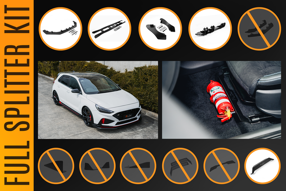 FLOW Designs  i30N Hatch PDE V6 FL2 2025 Full Lip Splitter Set - MODE Auto Concepts