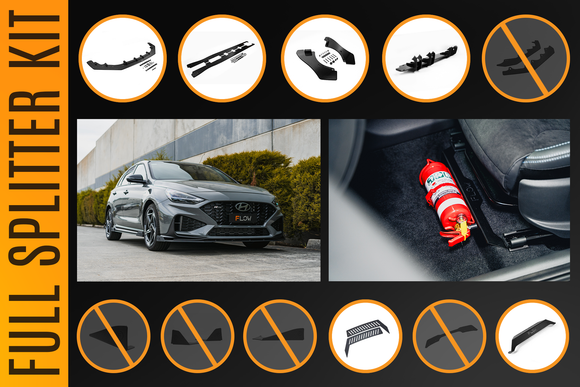 FLOW Designs  i30N-Line Hatch PDe.V6 FL 2024+ Full Lip Splitter Set - MODE Auto Concepts