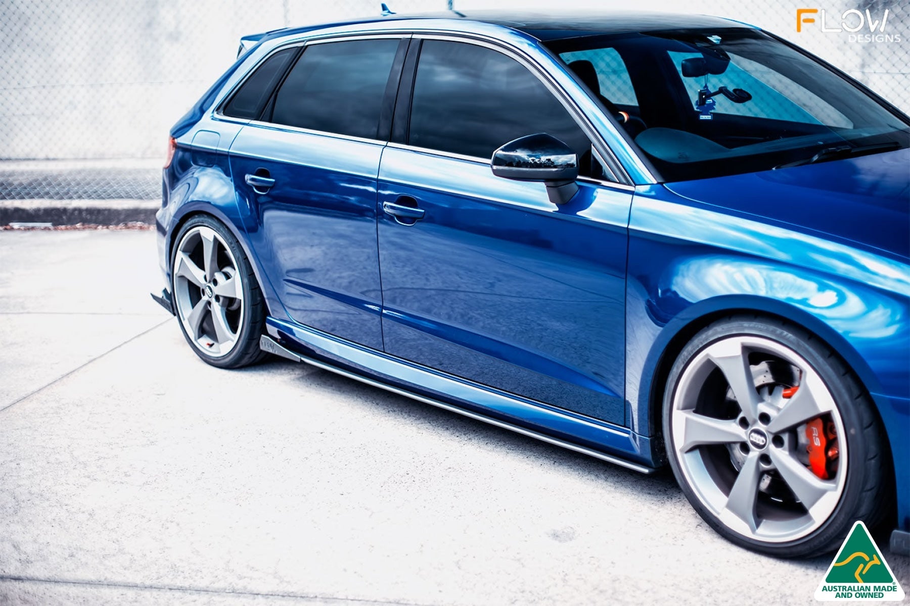 FLOW Designs  RS3 8V Sportback (Pre-Facelift) Side Skirt Splitters V3 (Pair) - MODE Auto Concepts
