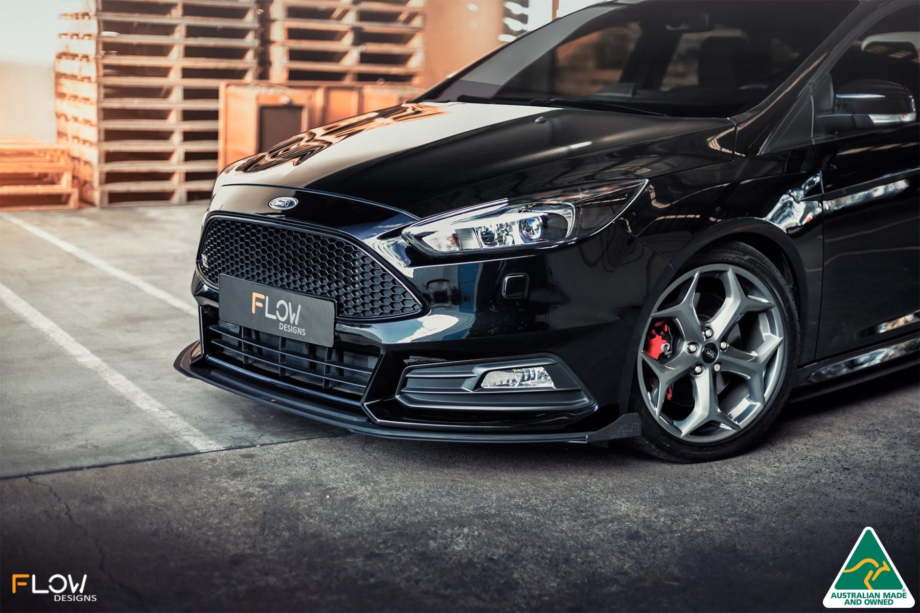 FLOW Designs  MK3.5 Focus ST (Facelift) Front Lip Splitter (2 Piece)
