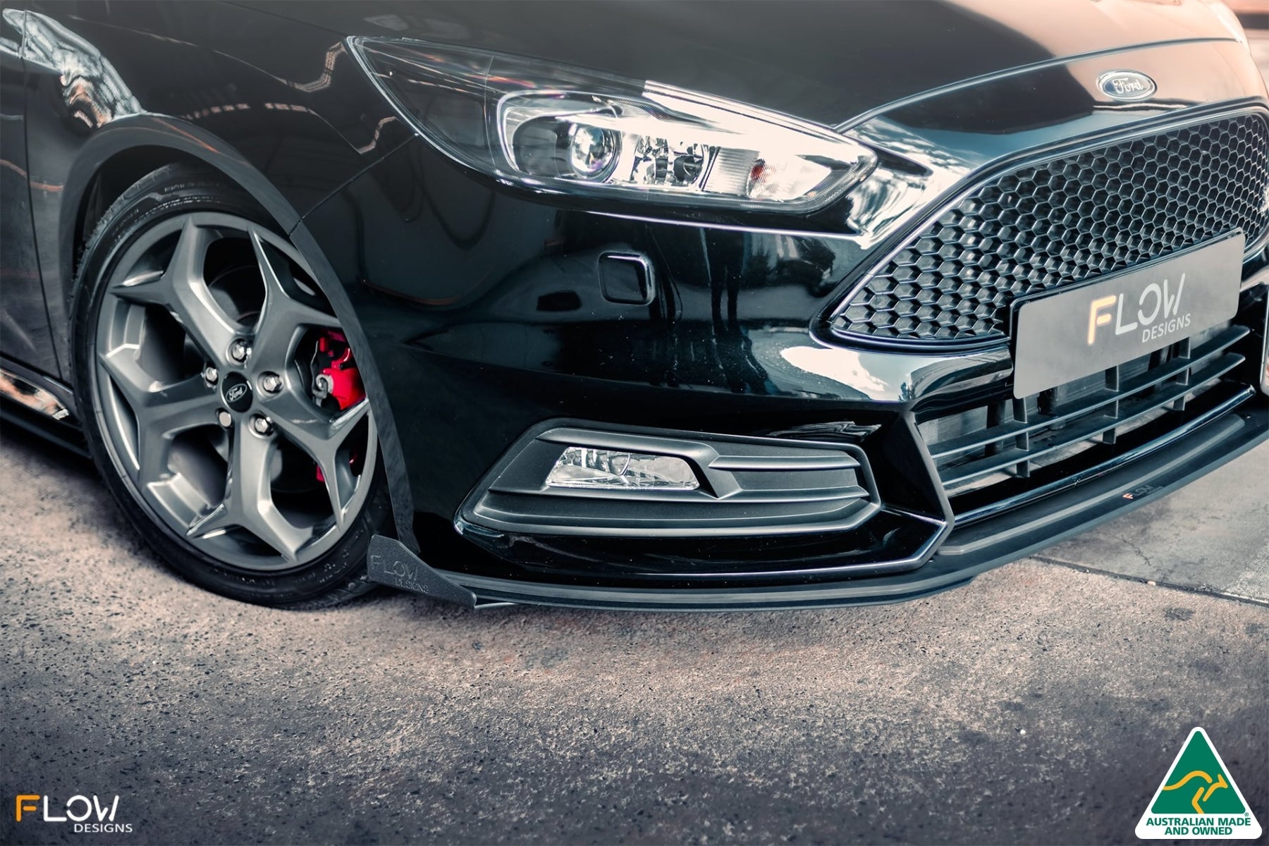 FLOW Designs  MK3.5 Focus ST (Facelift) Front Lip Splitter Winglets (Pair) - 0