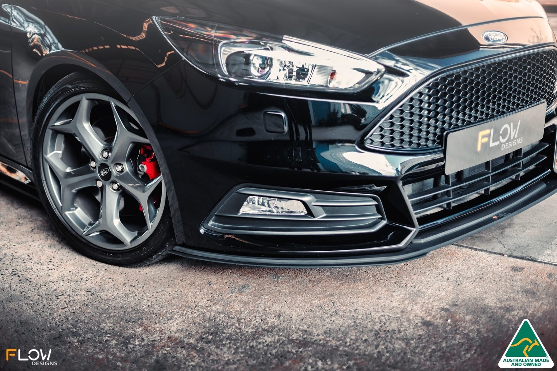 FLOW Designs  MK3.5 Focus ST (Facelift) Front Lip Splitter (2 Piece)