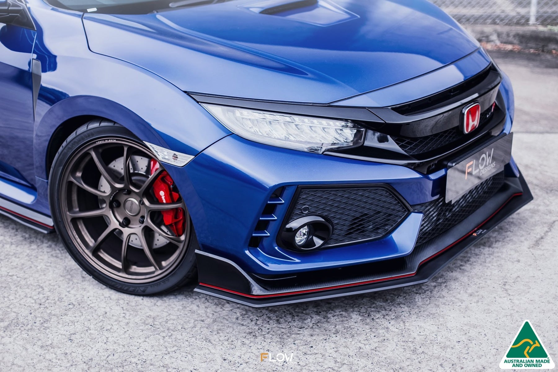FLOW Designs  FK8 Civic Type R Front Lip Splitter - MODE Auto Concepts