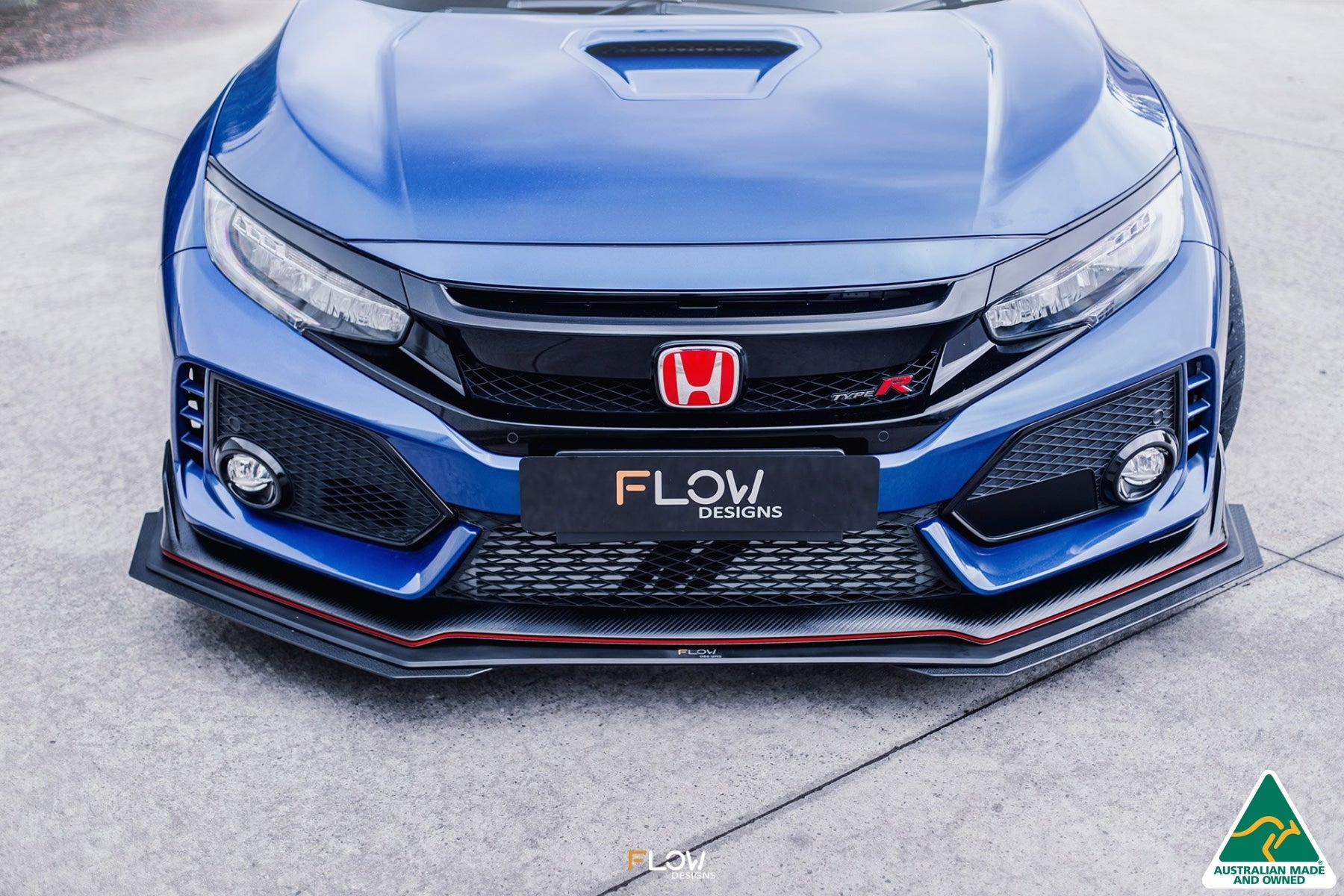 FLOW Designs  FK8 Civic Type R Front Lip Splitter Extensions (Pair) - MODE Auto Concepts