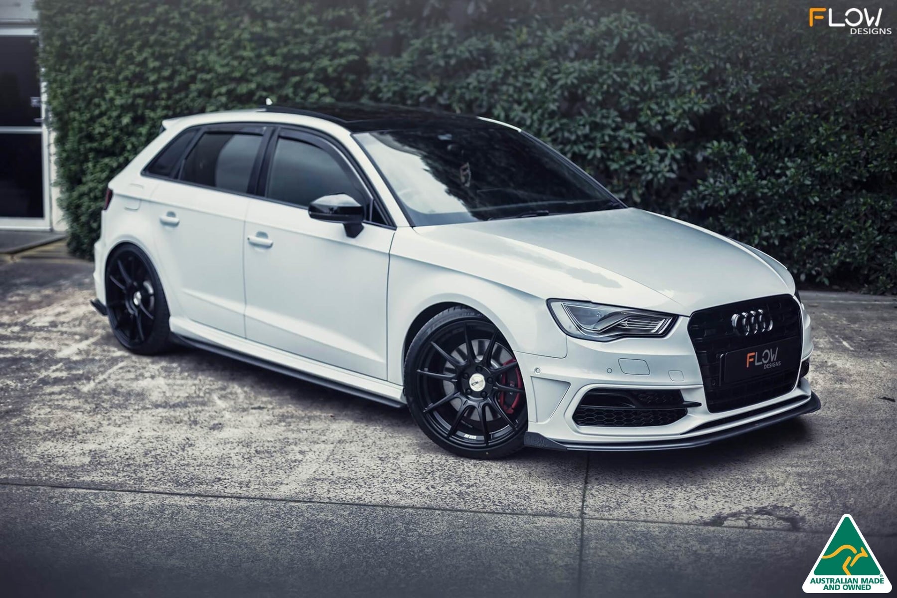 FLOW Designs Audi S3 8V Pre-Facelift Sportback Front Lip Splitter V3