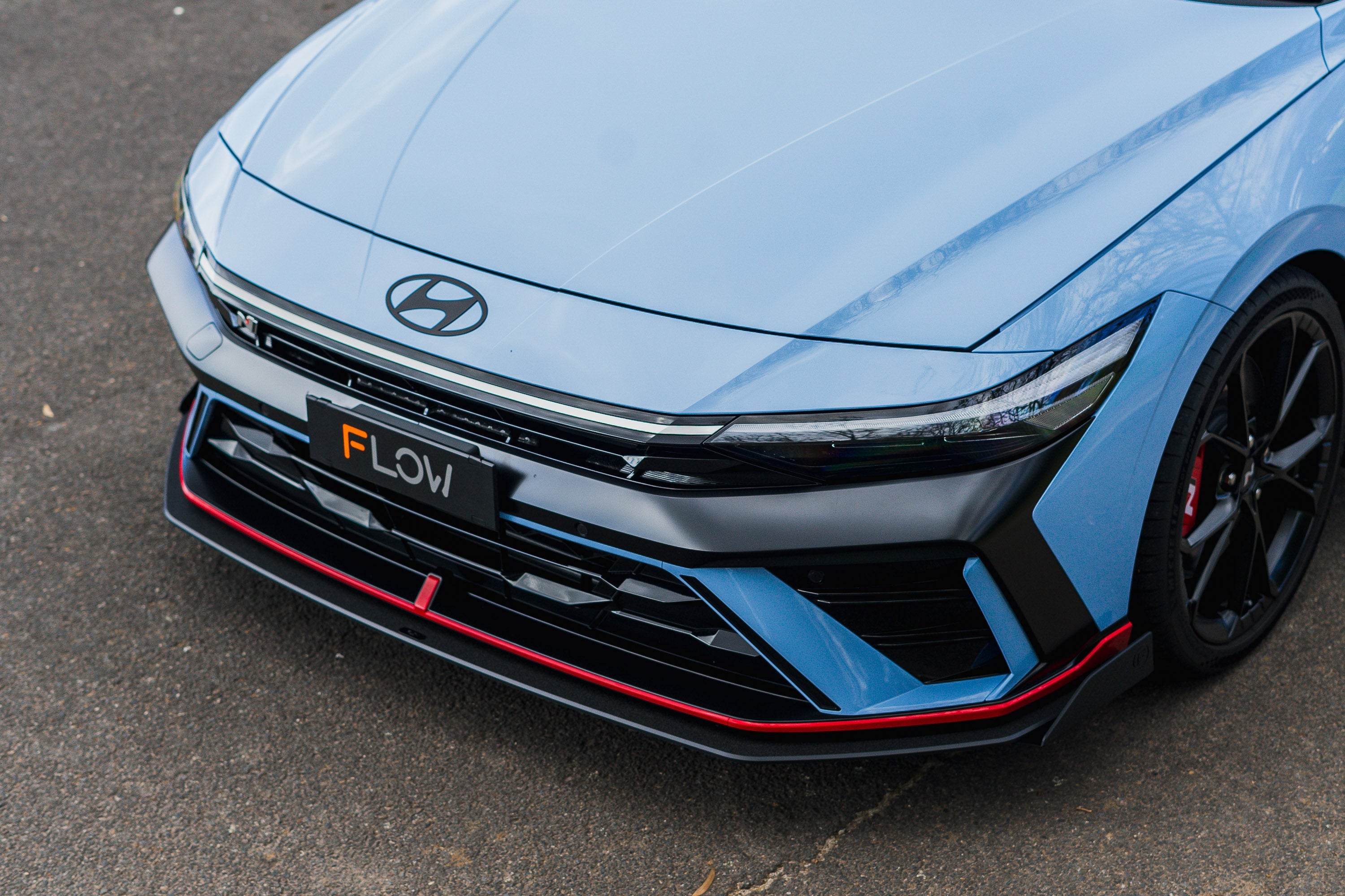 FLOW Designs  CN7 V2 i30N Sedan FL 2024 Front Lip Splitter & Mounting Brackets (Pair) - MODE Auto Concepts