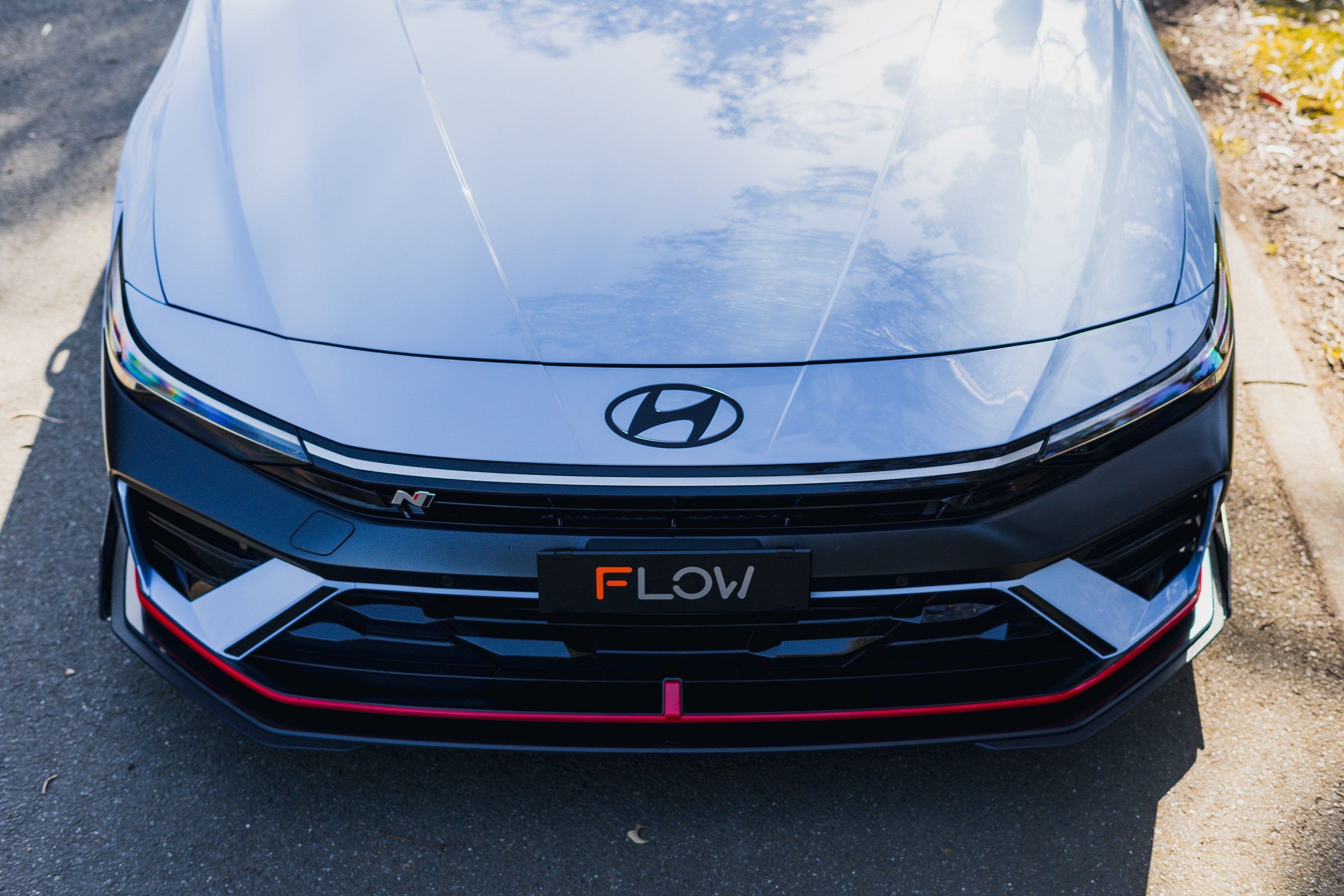 FLOW Designs  CN7 V2 Elantra N Sedan Facelift V2 - 2024 Front Lip Splitter & Mounting Brackets (Pair) - MODE Auto Concepts