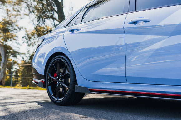 FLOW Designs  CN7 V2 Elantra N Sedan Facelift V2 - 2024 Side Skirt Splitter Winglets (Pair) - MODE Auto Concepts