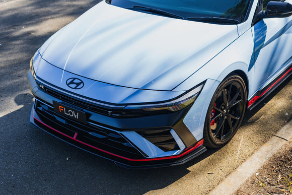 FLOW Designs  CN7 V2 Elantra N Sedan Facelift V2 - 2024 Front Lip Splitter Extensions (Pair) - MODE Auto Concepts