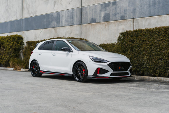 FLOW Designs  i30N Hatch PDE V6 FL2 2025 Front Lip Splitter & Reinforcement Brackets - MODE Auto Concepts
