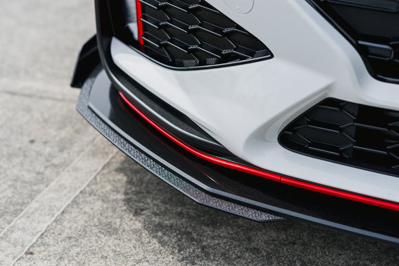 FLOW Designs  i30N Hatch PDE V6 FL2 2025 Front Lip Splitter & Reinforcement Brackets - MODE Auto Concepts