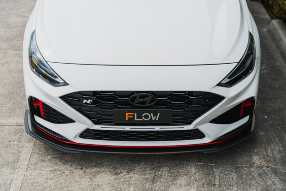 FLOW Designs  i30N Hatch PDE V6 FL2 2025 Front Lip Splitter Extensions (Pair) - MODE Auto Concepts