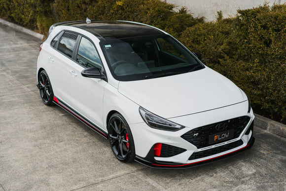 FLOW Designs  i30N Hatch PDE V6 FL2 2025 Front Lip Splitter & Reinforcement Brackets - MODE Auto Concepts