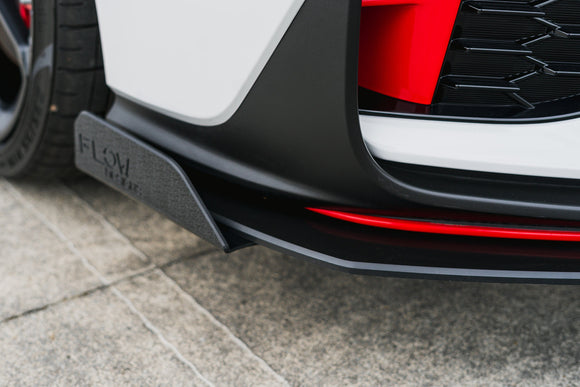 FLOW Designs  i30N Hatch PDE V6 FL2 2025 Front Lip Splitter Winglets (Pair) - MODE Auto Concepts