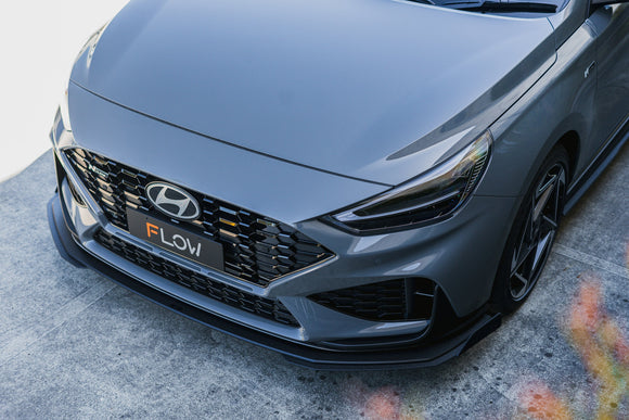 FLOW Designs  i30N-Line Hatch PDe.V6 FL 2024+ Front Lip Splitter & Reinforcement Brackets - MODE Auto Concepts