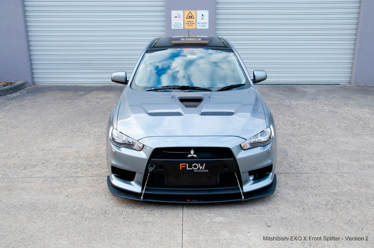 FLOW Designs  Lancer Evolution X Full Lip Splitter Set