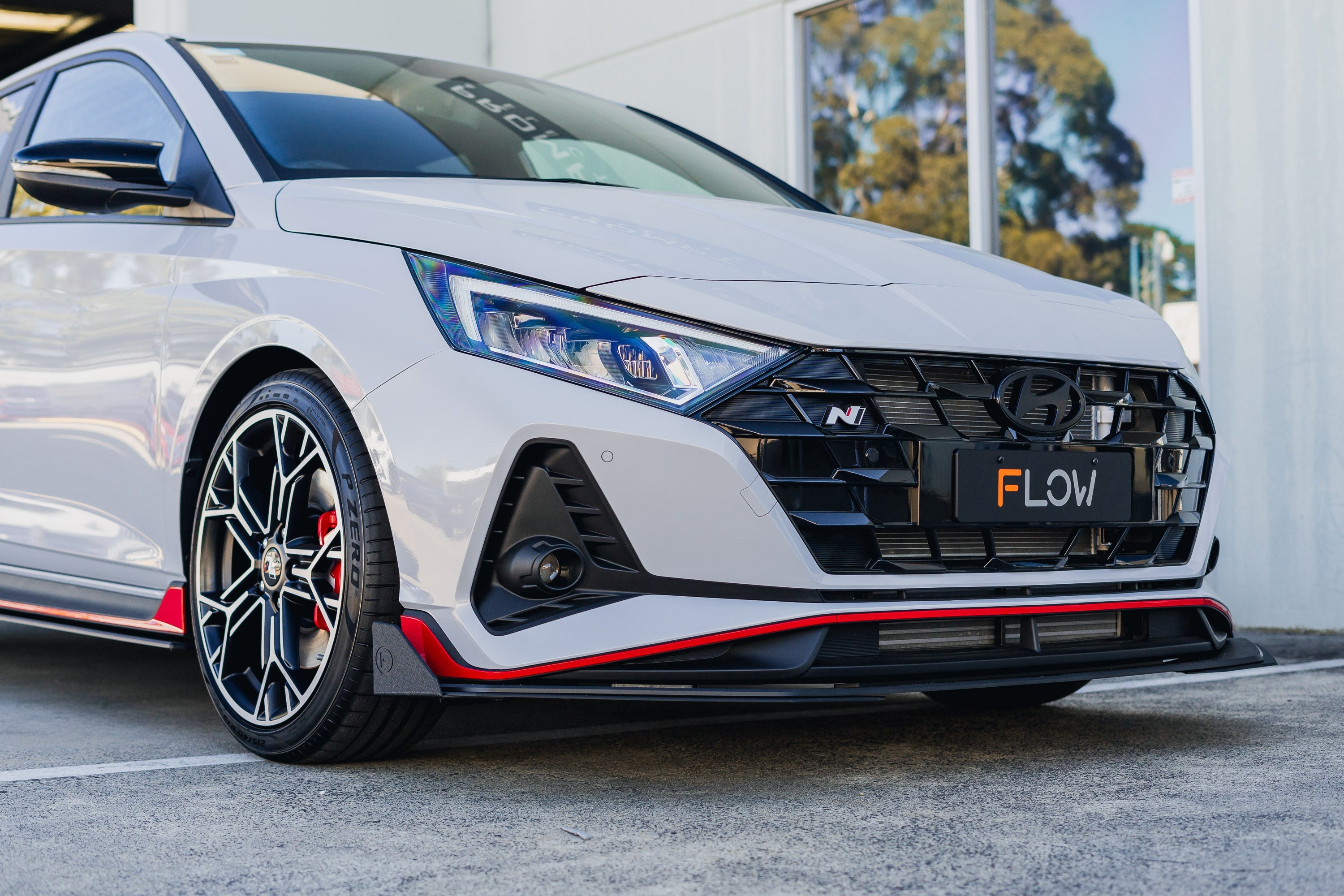 FLOW Designs  i20 N BC3 Facelift - Front Lip Splitter & Mounting Brackets - MODE Auto Concepts