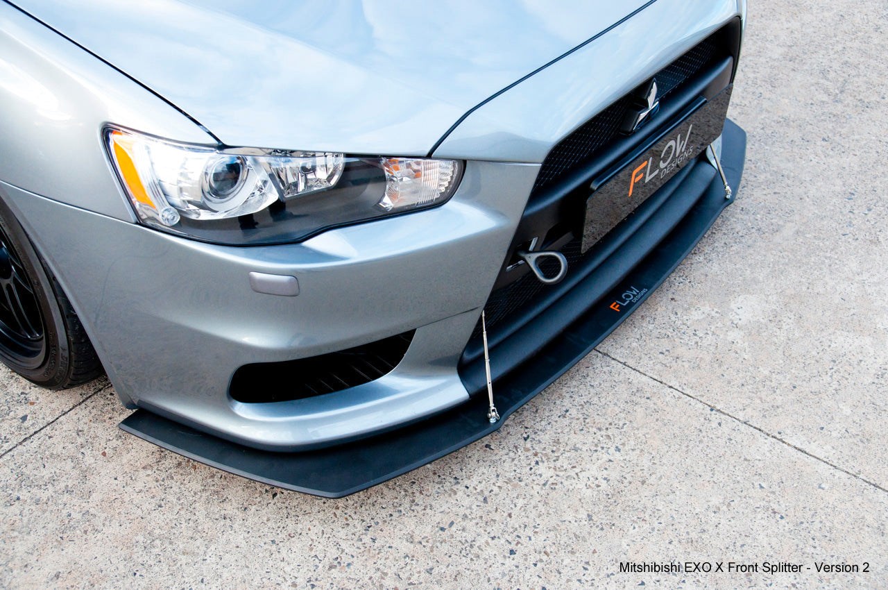 FLOW Designs  Lancer Evolution X Full Lip Splitter Set
