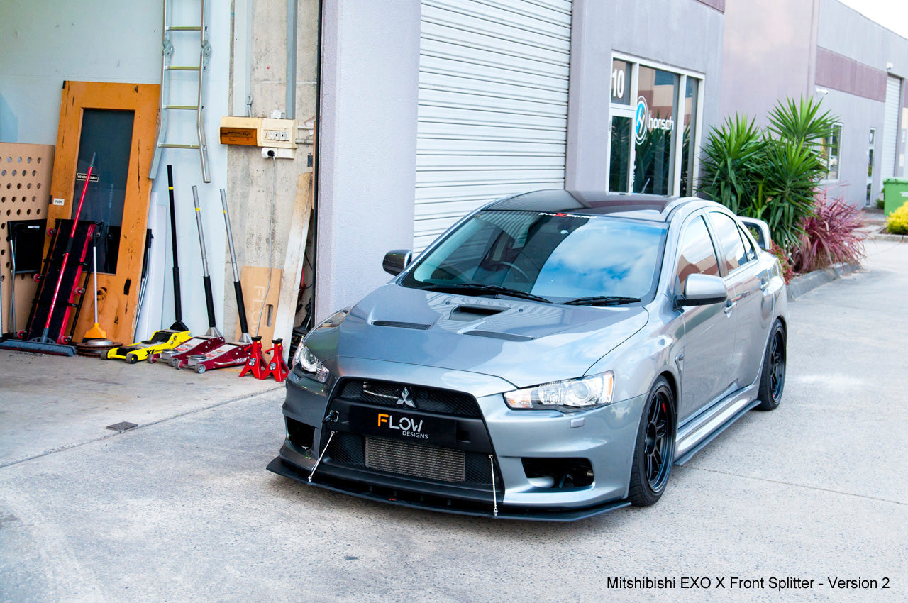FLOW Designs  Lancer Evolution X Full Lip Splitter Set