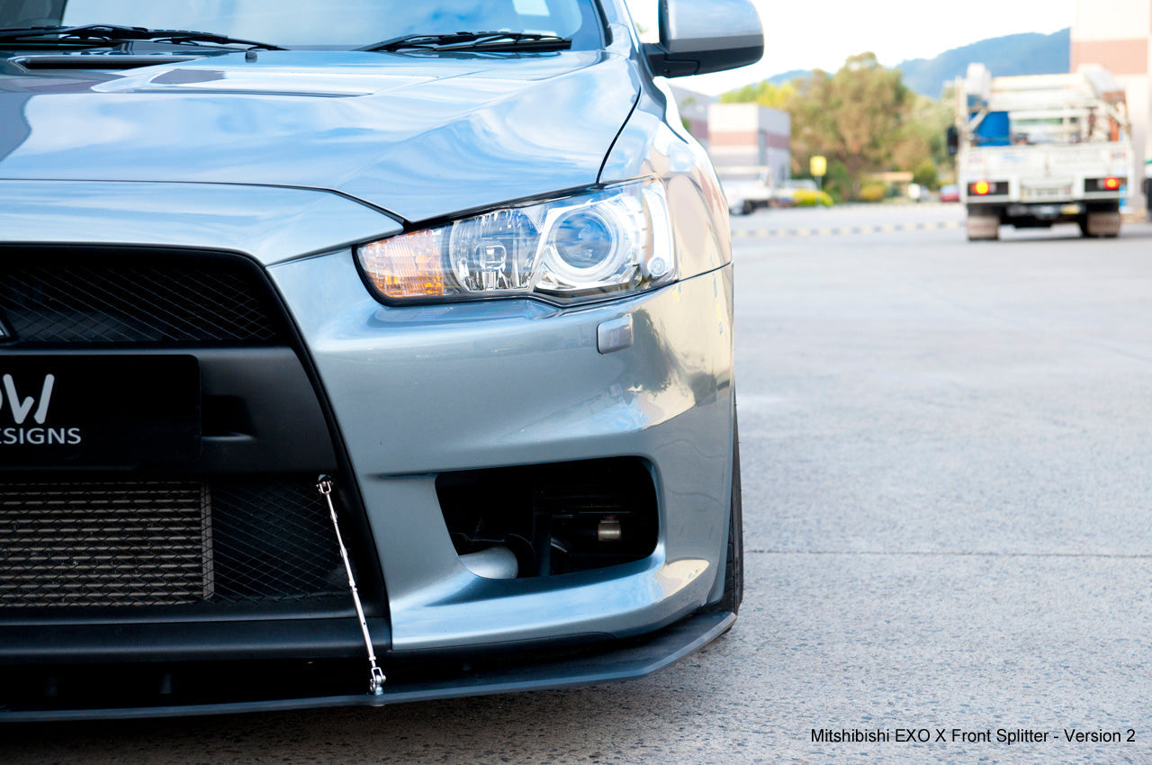 FLOW Designs  Lancer Evolution X Full Lip Splitter Set