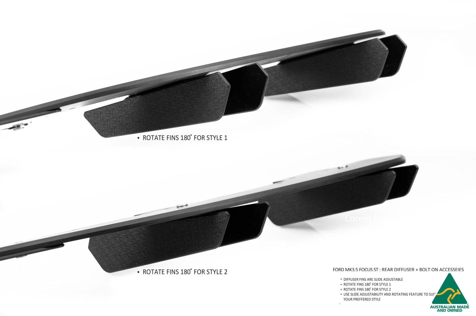 FLOW Designs  MK3.5 Focus ST (Facelift) Rear Diffuser Set
