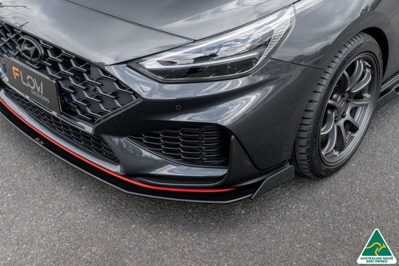FLOW Designs  i30N Fastback PD FL 2022+ Front Lip Splitter & Reinforcement Brackets - MODE Auto Concepts