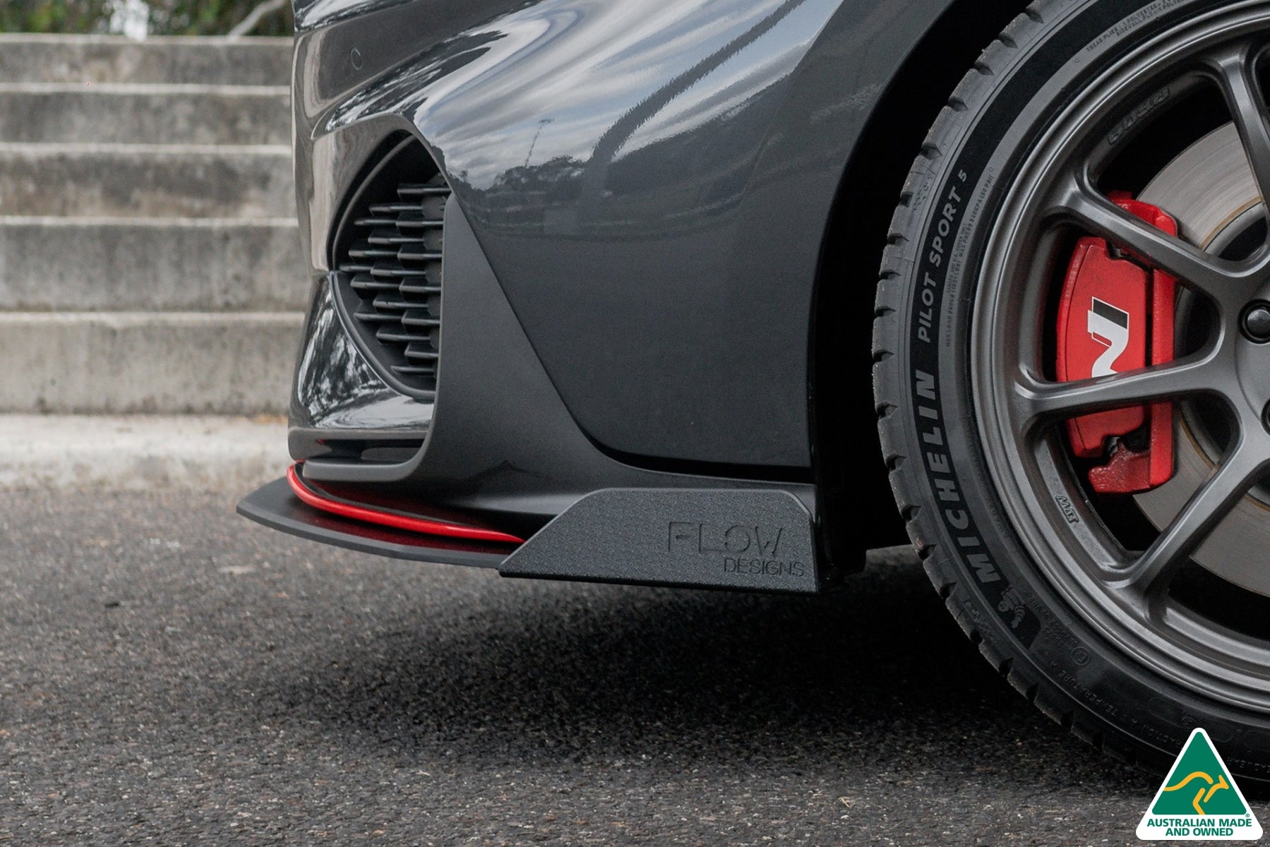 FLOW Designs  i30N Fastback PD FL 2022+ Front Lip Splitter Winglets (Pair) - MODE Auto Concepts