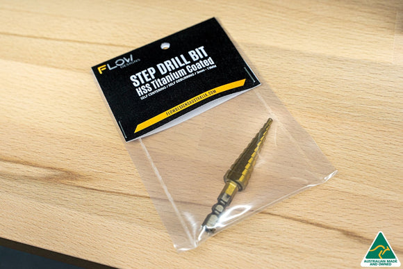 FLOW Designs  Metric Step Drill Bit : HSS Titanium Coated 3mm – 13mm - MODE Auto Concepts