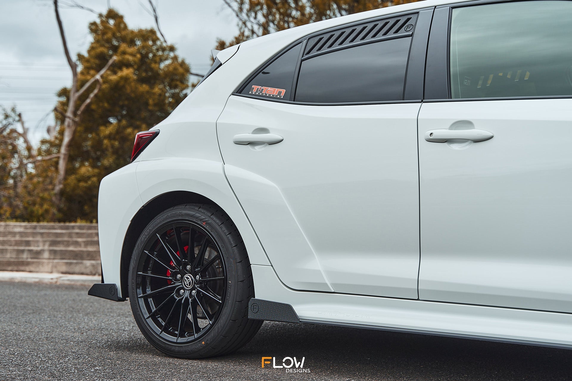 FLOW Designs  Corolla GR Side Skirt Splitters (TEXTURED: Pair) - MODE Auto Concepts