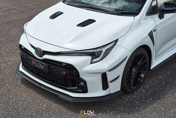 FLOW Designs  Corolla GR Chassis Mounted Front Lip Splitter (TEXTURED) - MODE Auto Concepts