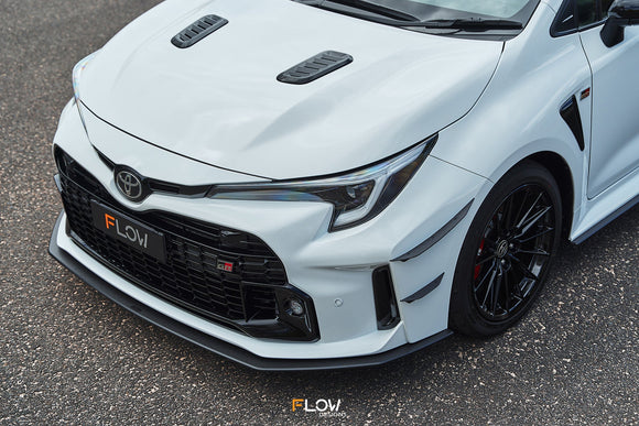 FLOW Designs  Corolla GR Chassis Mounted Front Lip Splitter (TEXTURED) - MODE Auto Concepts